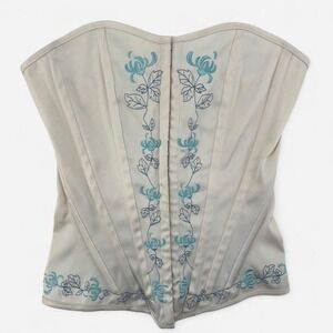 Y2K Charlotte Russe Fairy  Corset With Floral Embroidery